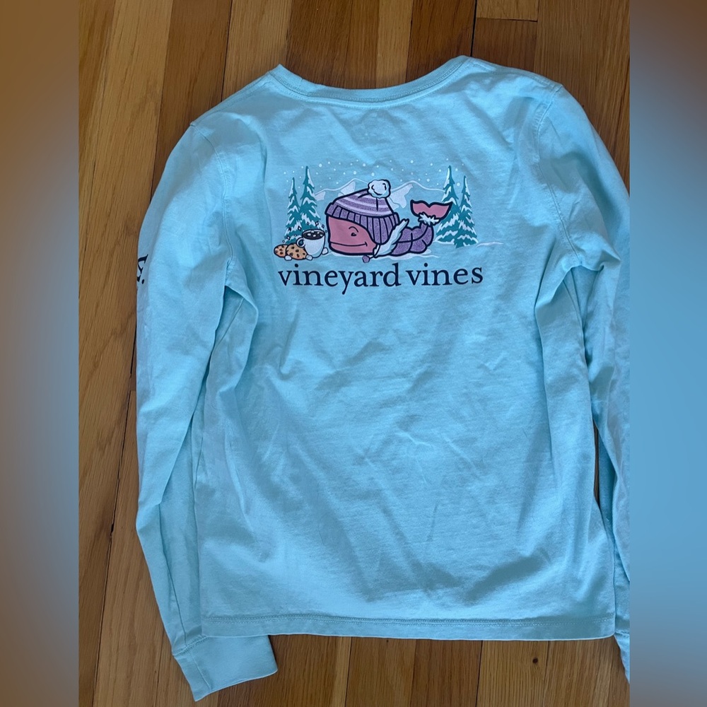 Vineyard Vines Aqua Graphic Long Sleeve Tee (girls)